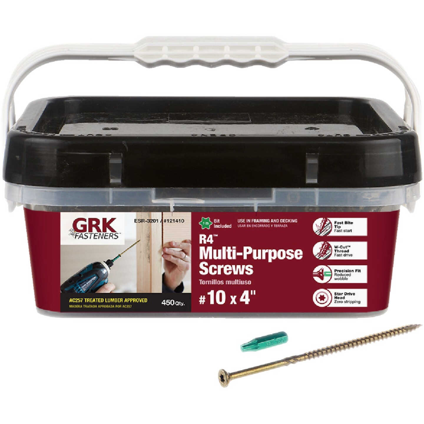 GRK R4 #10 x 4 In. Star Drive Multi-Purpose Wood Screw (450-Count) Image 1