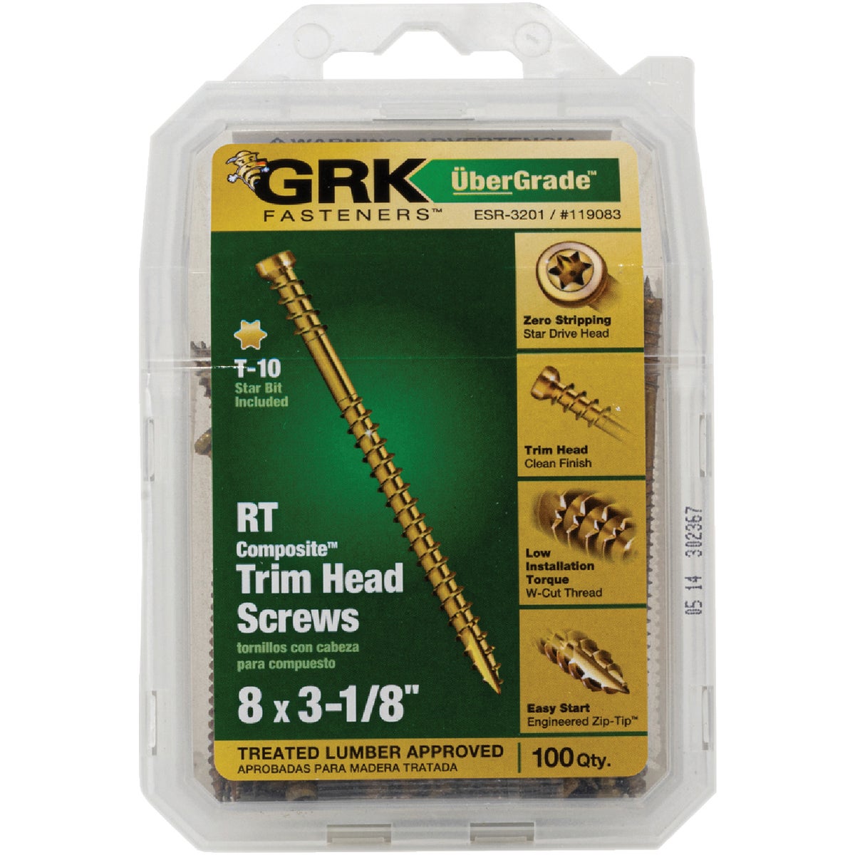GRK RT #8 x 3-1/8 In. Star Drive Composite Screw (100-Count)