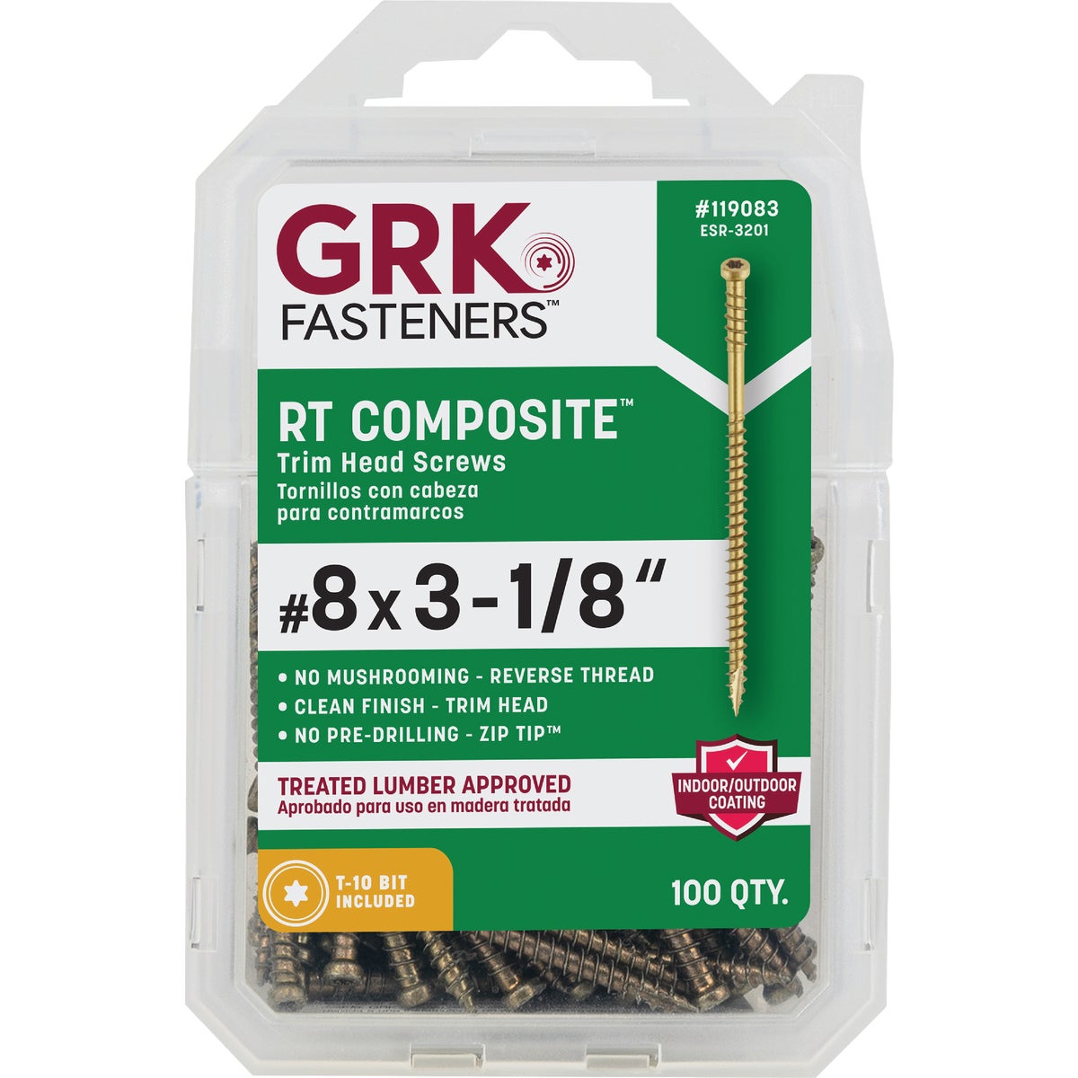 GRK RT #8 x 3-1/8 In. Star Drive Composite Screw (100-Count) Image 3