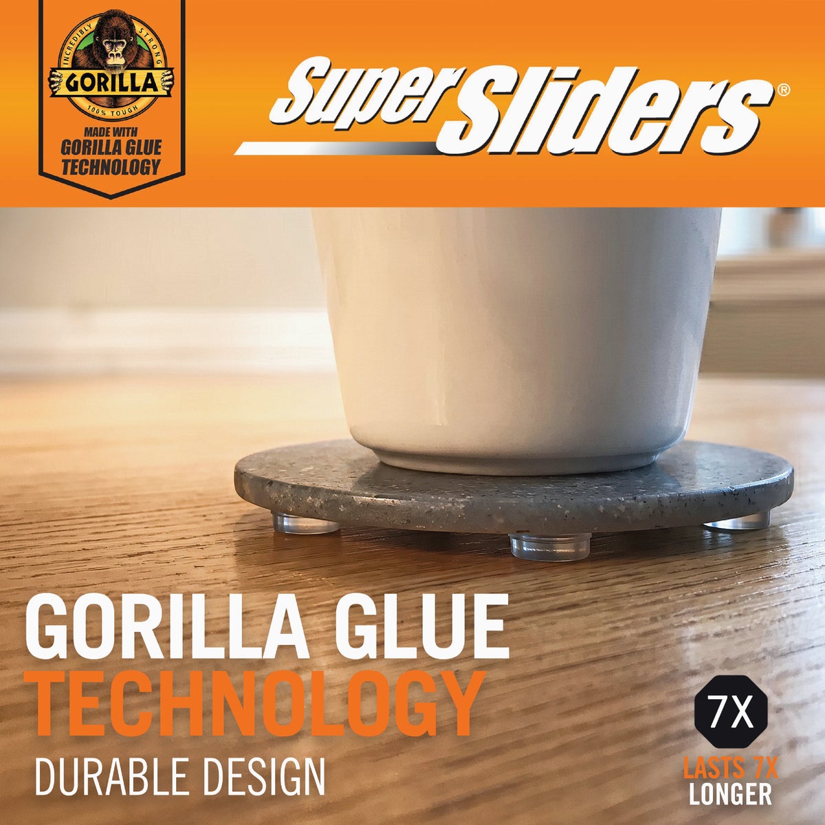 Super Sliders Gorilla Glue 1/2 In. Round Clear Furniture Wall Bumpers (12-Pack) Image 2