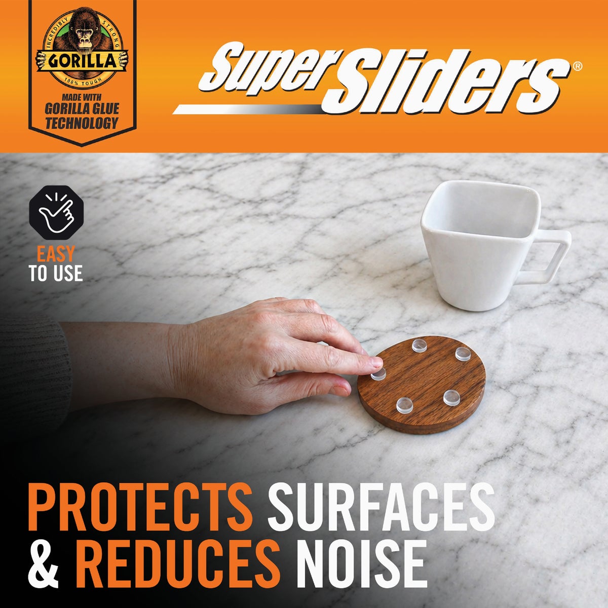 Super Sliders Gorilla Glue 1/2 In. Round Clear Furniture Wall Bumpers (12-Pack) Image 3