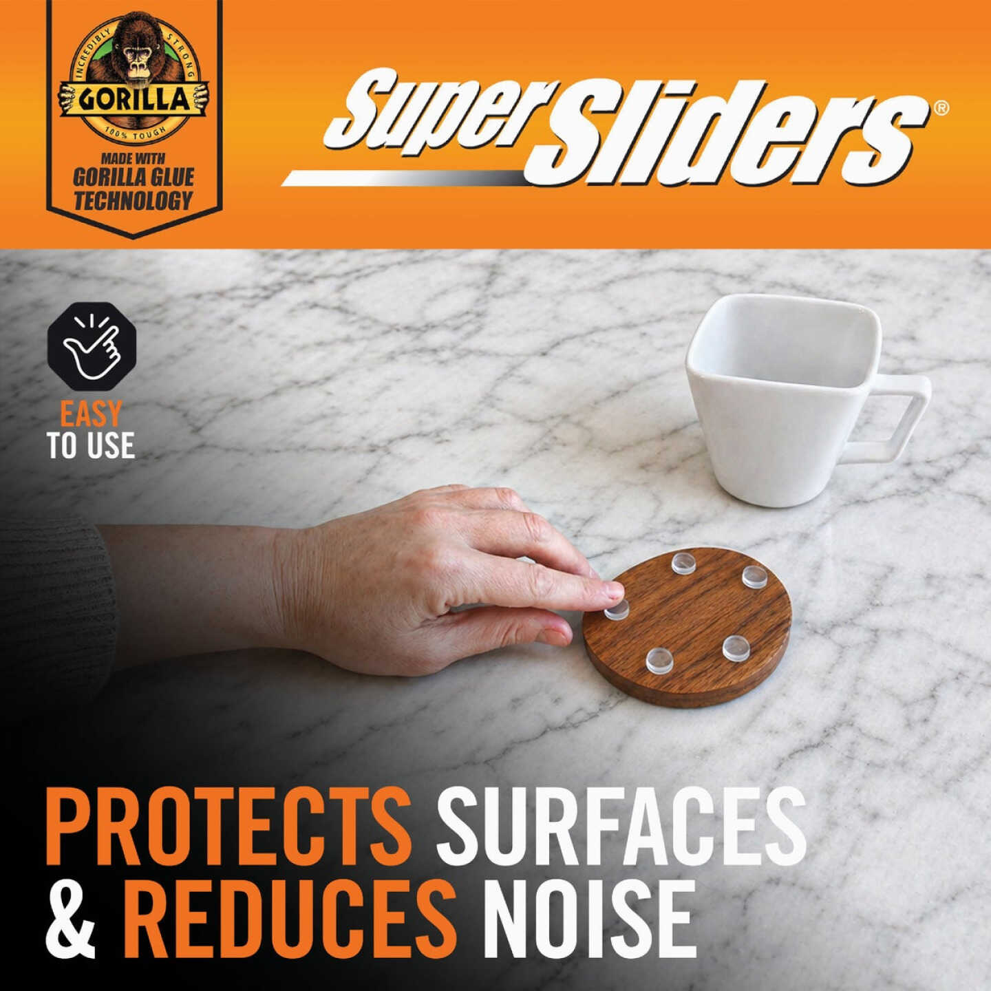 Super Sliders Gorilla Glue 1/2 In. Round Clear Furniture Wall Bumpers (12-Pack) Image 3
