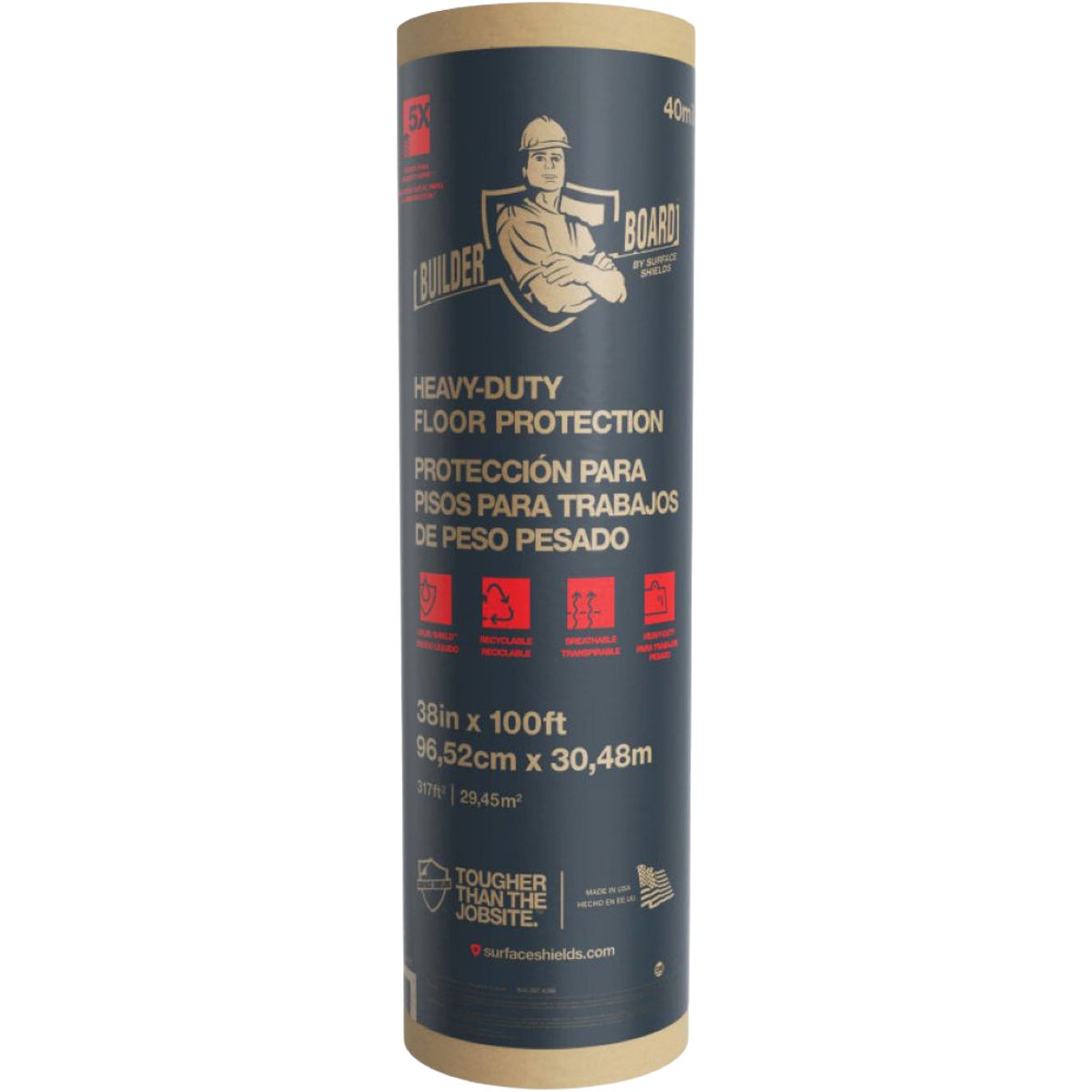 Surface Shields Builder Board 38 In. x 100 Ft. Floor Protector