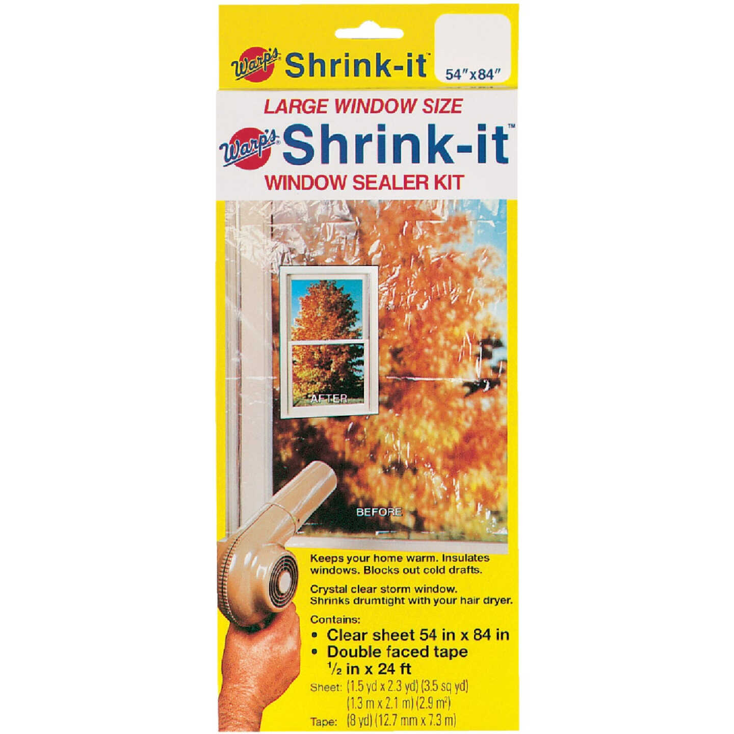 Warp's Shrink-it 54 In. x 84 In. Indoor Shrink Film Window Kit Image 1