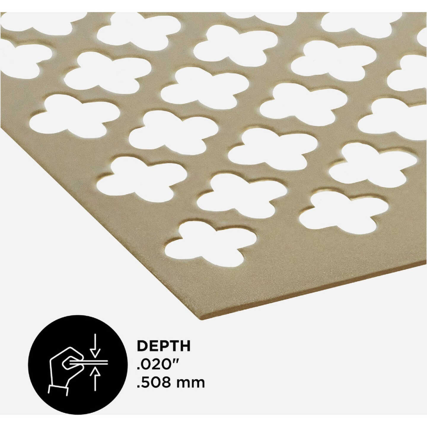 M-D Building Products 36 In. x 36 In. x .020 In. Brass Aluminum Sheet Cloverleaf Image 3