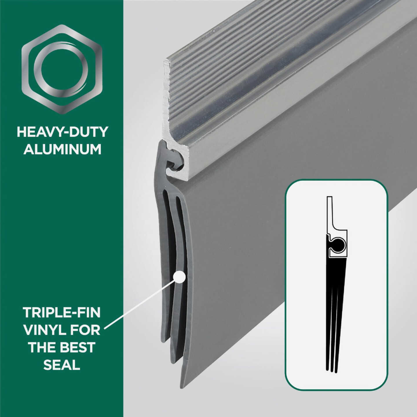 M-D Building Products 36 In. Aluminum and Vinyl CINCH Self-Adhesive Door Sweep, Silver Image 2