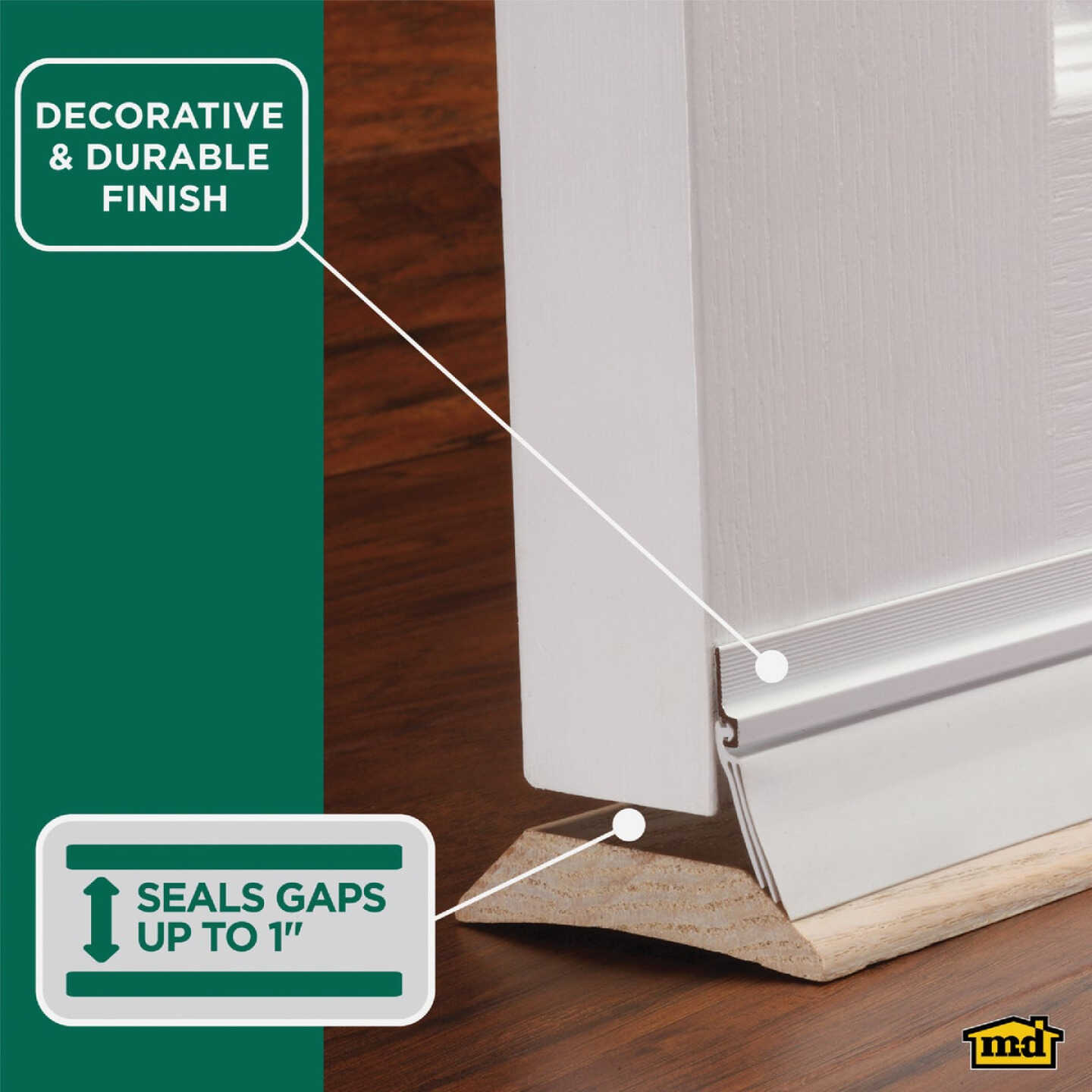 M-D Building Products 36 In. Aluminum and Vinyl CINCH Self-Adhesive Door Sweep, White Image 4