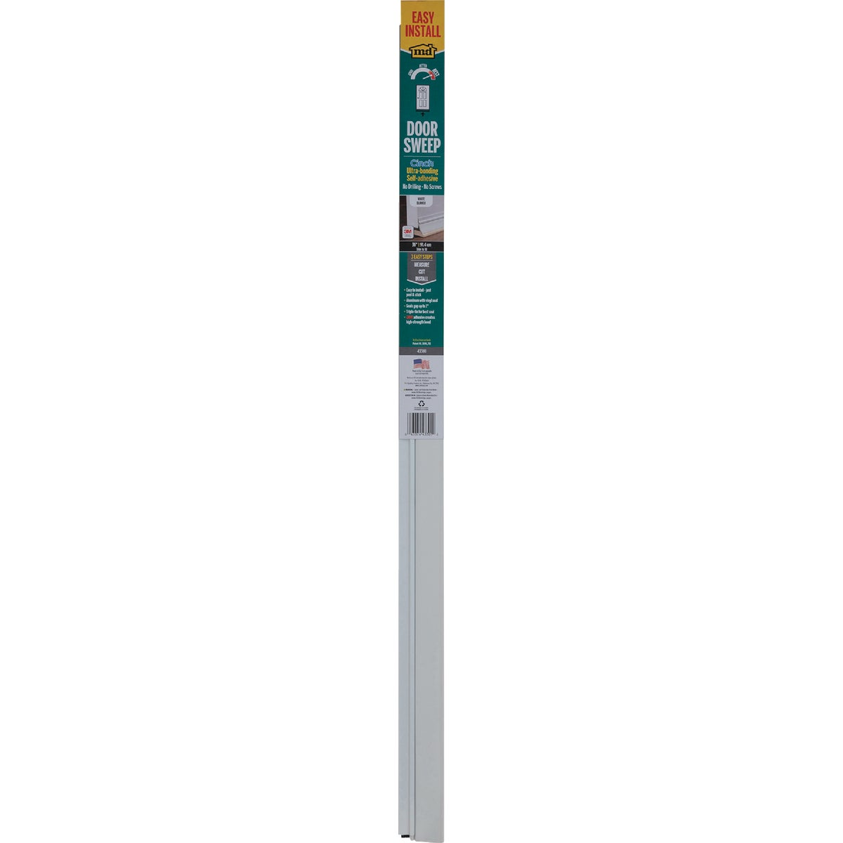 M-D Building Products 36 In. Aluminum and Vinyl CINCH Self-Adhesive Door Sweep, White