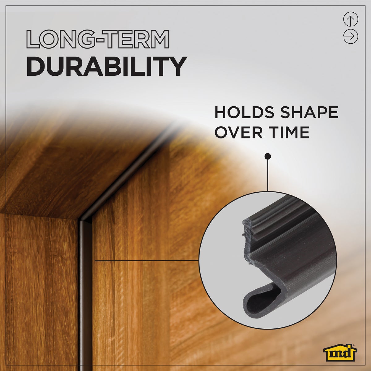 M-D Building Products 84 In. Premium Rubber PLATINUM Top and Sides Door Seal for Doors with Kerf/Channel, Brown Image 4