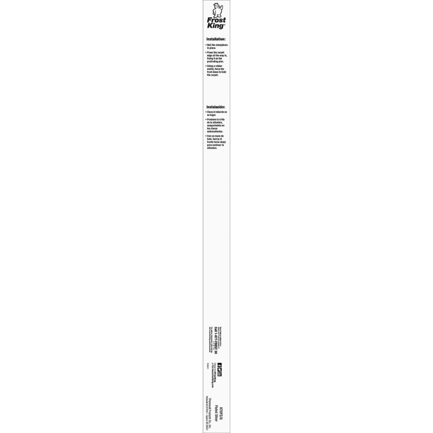 Frost King Silver Fluted 1-3/8 In. x 6 Ft. Carpet Clampdown with Teeth Image 3