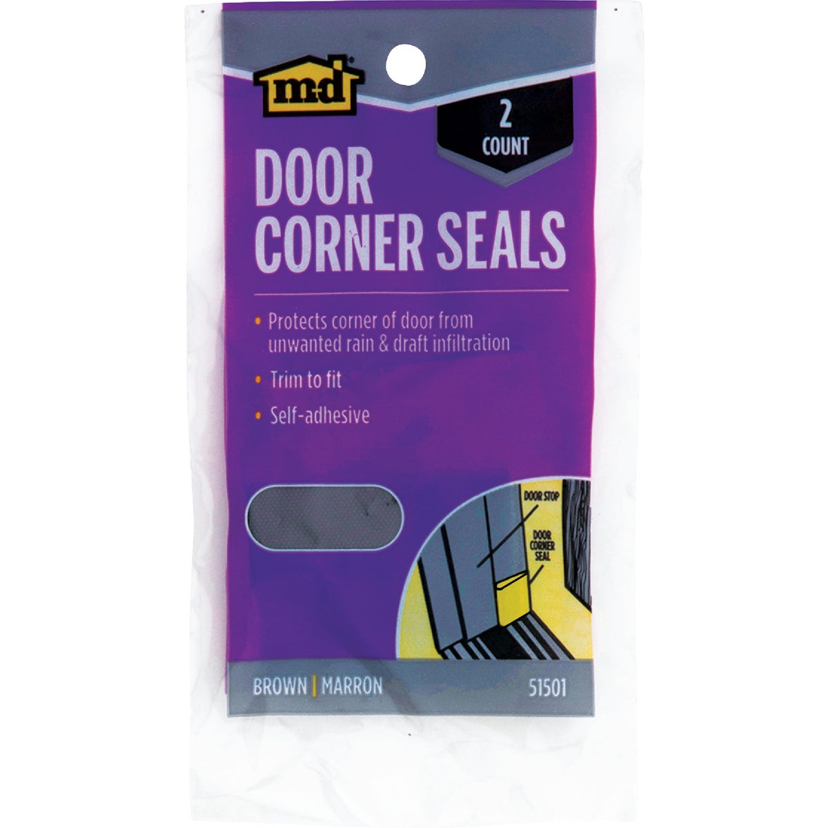 M-D Building Products Brown Door Corner Seal for Interior & Exterior Doors Image 8