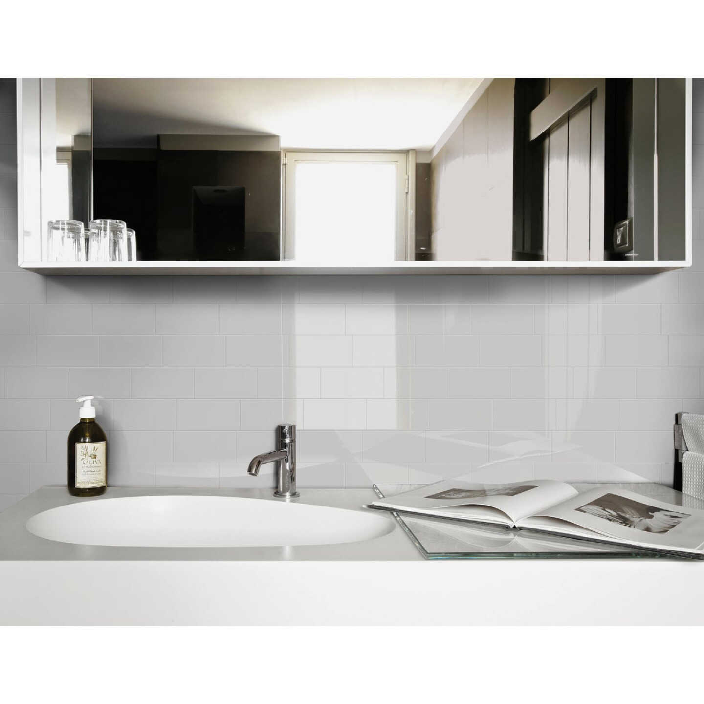 Emser Catch 3 In. x 6 In. Glossy Gray Ceramic Wall Tile (16.59 Sq. Ft./Case) Image 1
