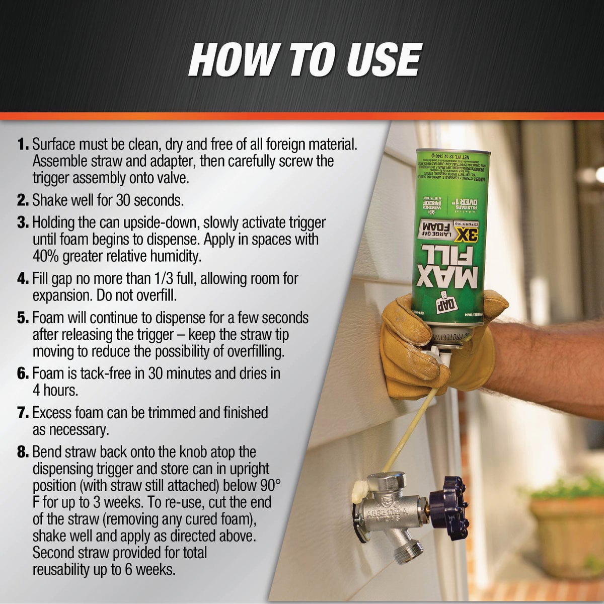 DAP Max Fill 12 Oz. Triple Expanding Foam Sealant Image 4
