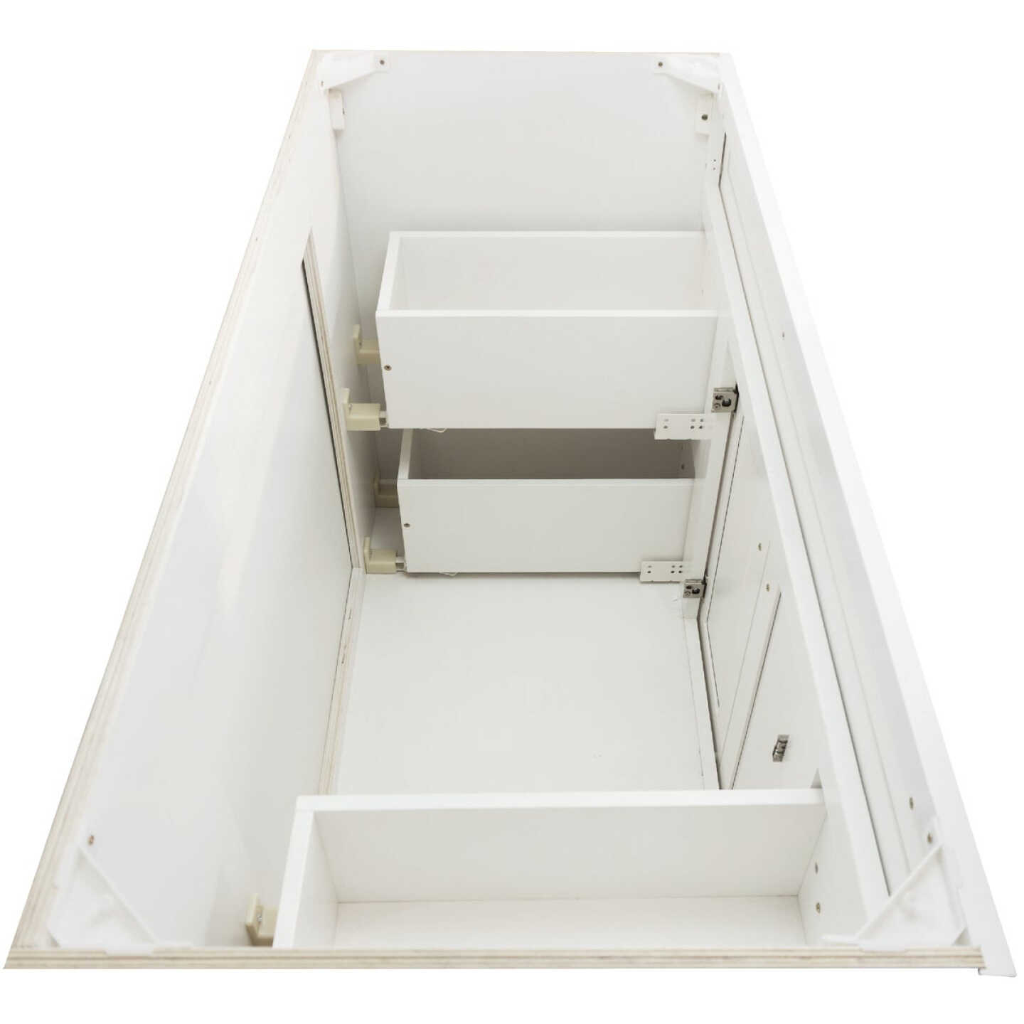 CraftMark Shaker Retreat White 48 In. W x 34 In. H x 21 In. D Vanity Base without Top, 2 Door/4 Drawer Image 12