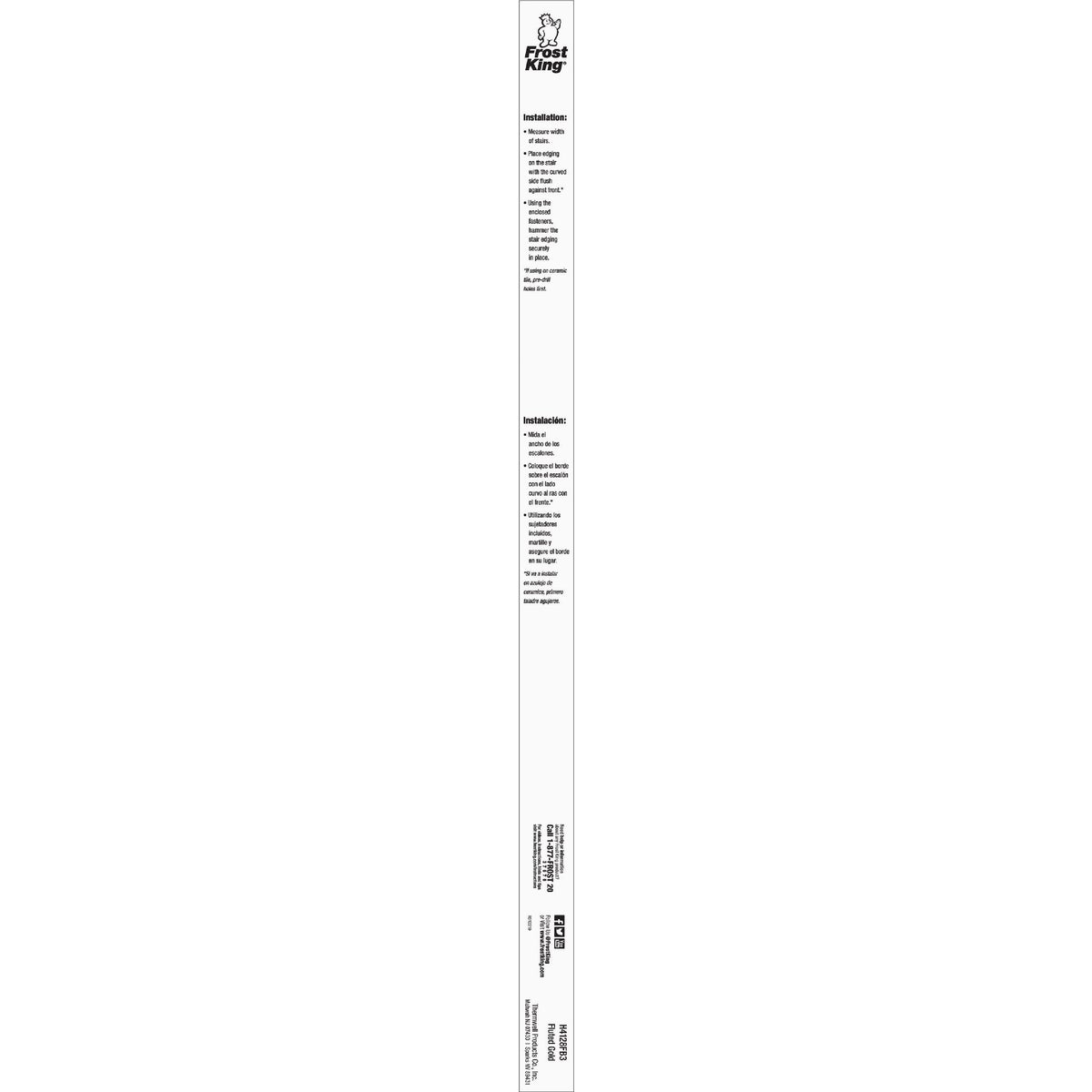 Frost King Gold 1-1/8 In. x 3 Ft. Aluminum Stair Edging Image 3