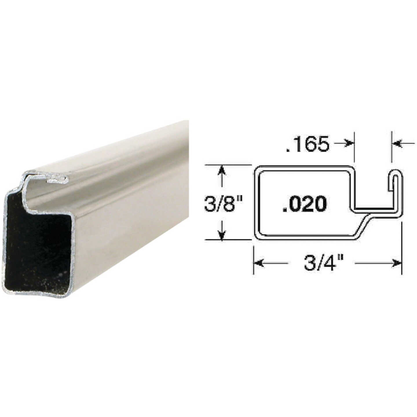 Prime-Line Make-2-Fit 3/4 x 3/8 x 72 White Aluminum Screen Frame Image 1