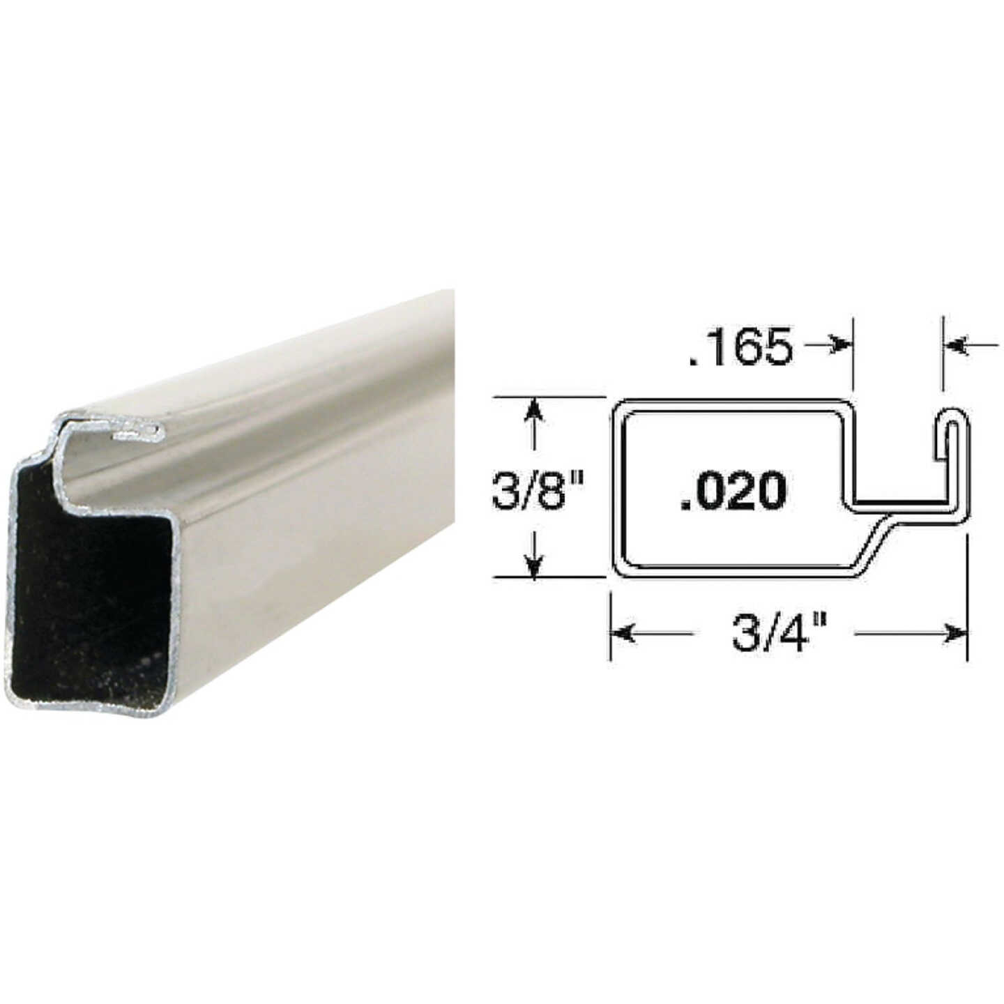Prime-Line Make-2-Fit 3/4 x 3/8 x 72 White Aluminum Screen Frame Image 1