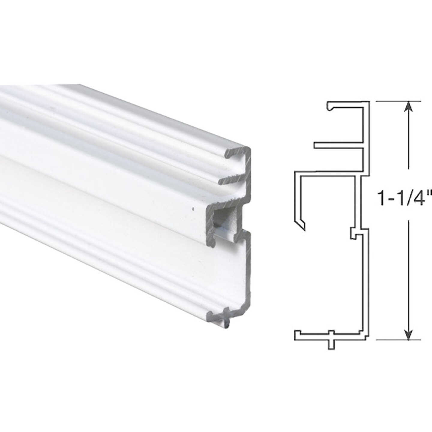 Prime-Line Make-2-Fit 1-1/4 x 72 White Aluminum Triple Track Screen Frame Image 1