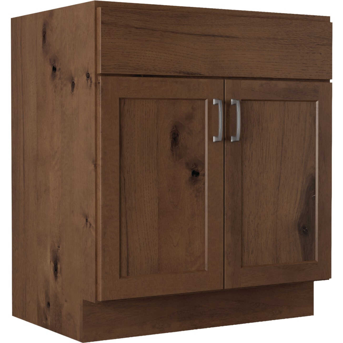 JSI Cabinetry 24 In. x 34-1/2 In. H x 21 In. D. Rustic Brown Vanity Base without Top, 1 Drawer/2 Door Image 1