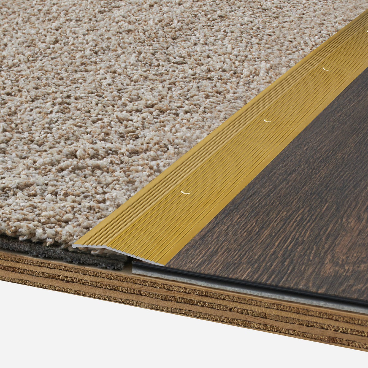 M-D Building Products 2 In. X 36 In. Satin Brass Aluminum Carpet Trim with Screw Nails Image 3
