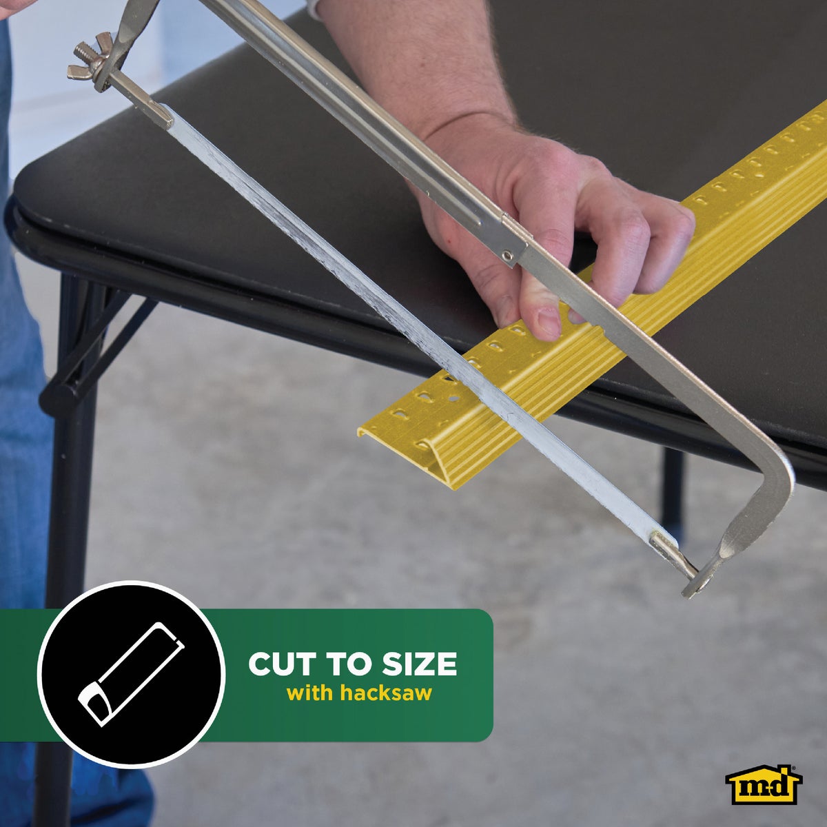 M-D Building Products Satin Brass 1-3/8 In. x 6 Ft. Aluminum Carpet Gripper Image 4
