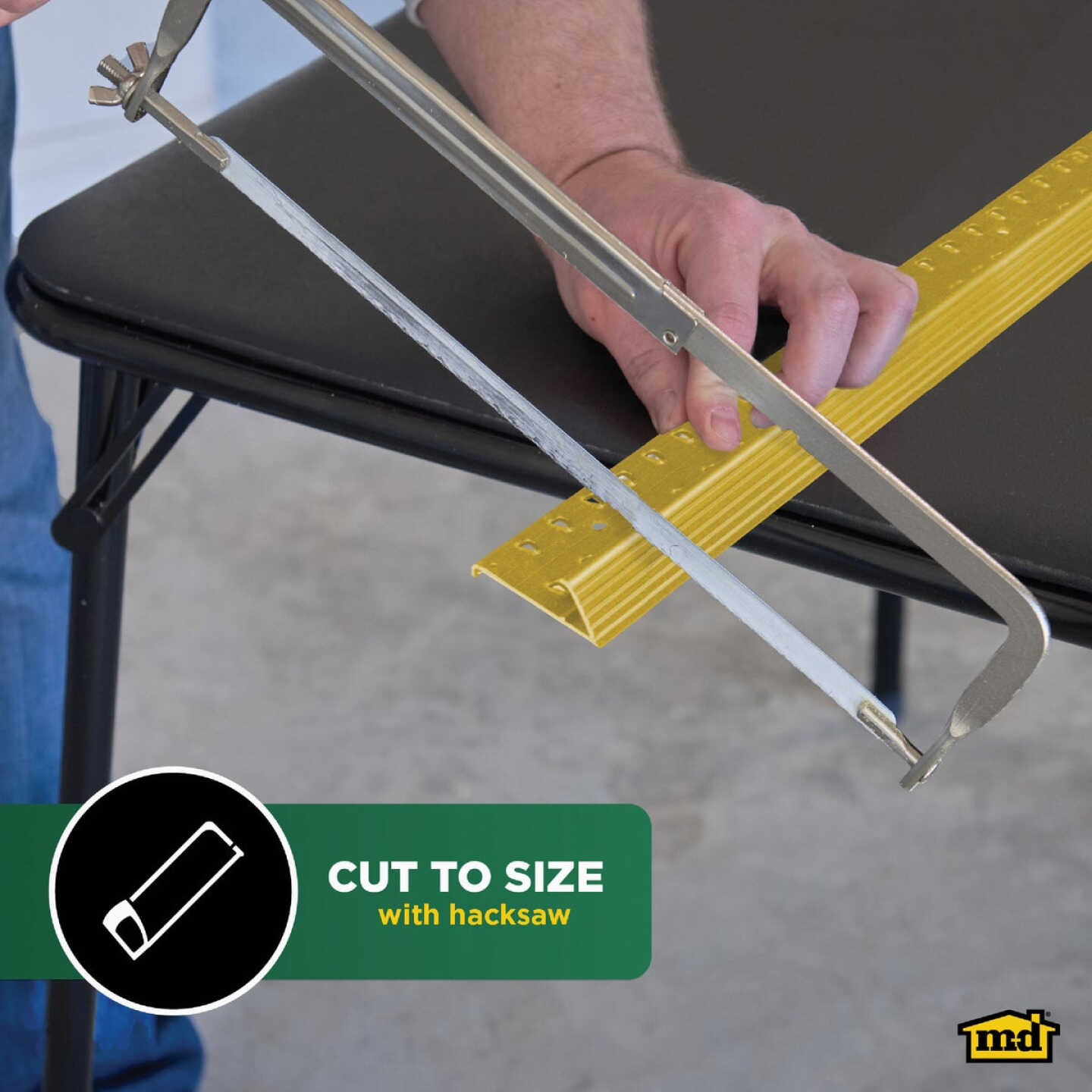 M-D Building Products Satin Brass 1-3/8 In. x 6 Ft. Aluminum Carpet Gripper Image 4