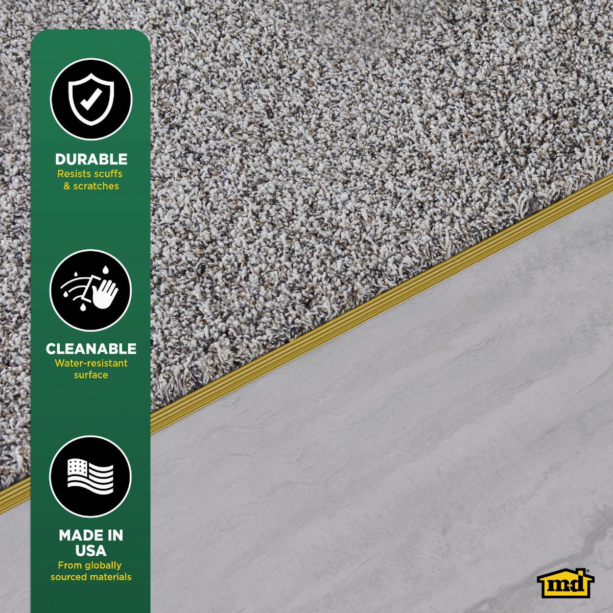 M-D Building Products Satin Brass 1-3/8 In. x 6 Ft. Aluminum Carpet Gripper Image 5