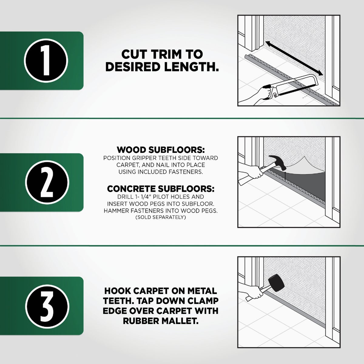M-D Building Products Satin Brass 1-3/8 In. x 6 Ft. Aluminum Carpet Gripper Image 6