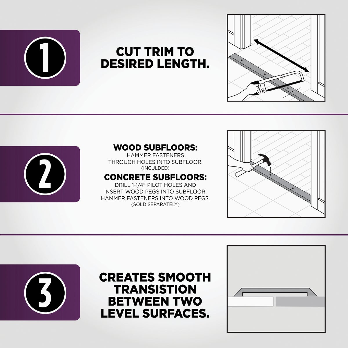 M-D Building Products 1-1/4 In. x 72 In. Silver Aluminum Seam Binder with Screw Nails Image 5