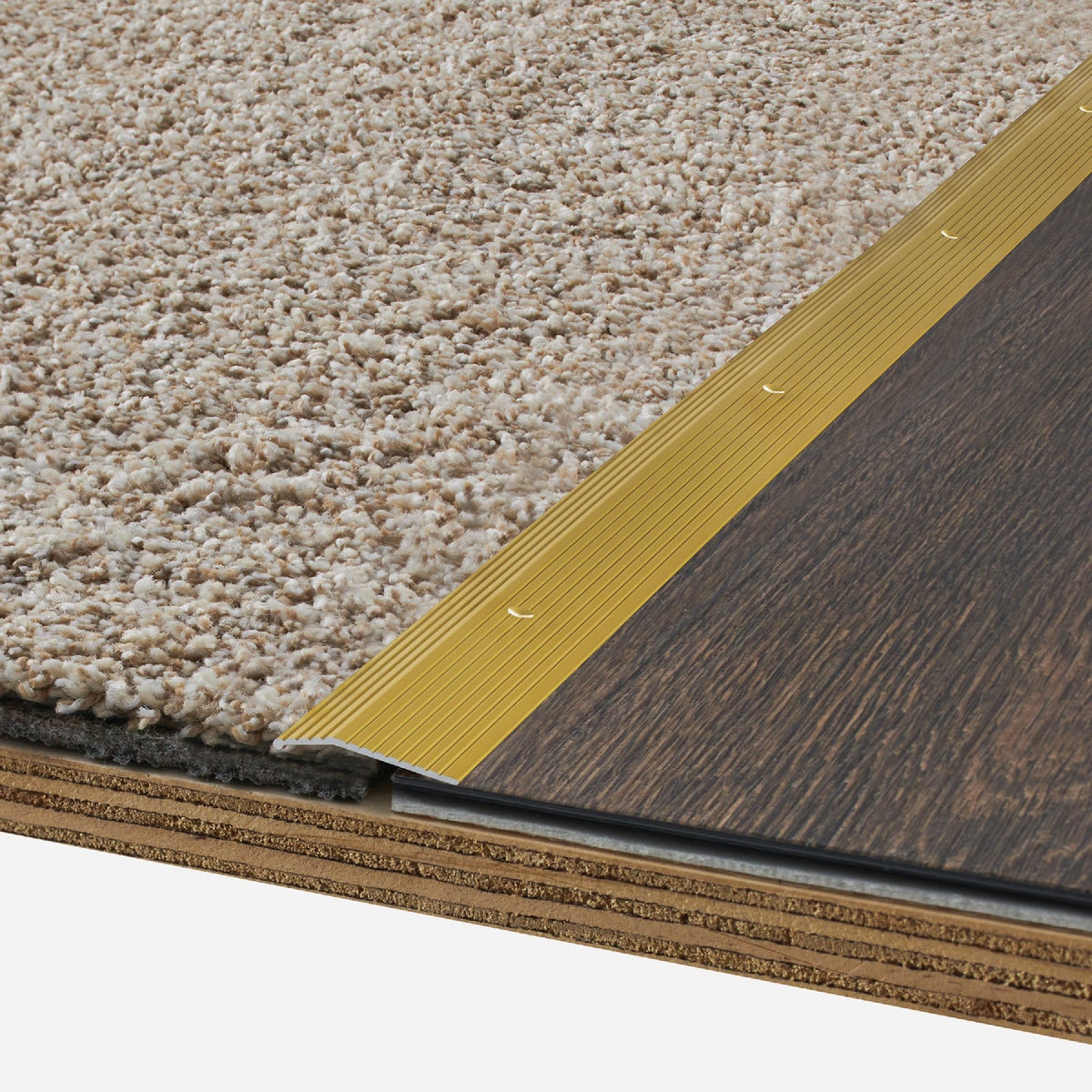 M-D Building Products 1-3/8 In. X 36 In. Satin Brass Aluminum Carpet Trim with Screw Nails Image 3