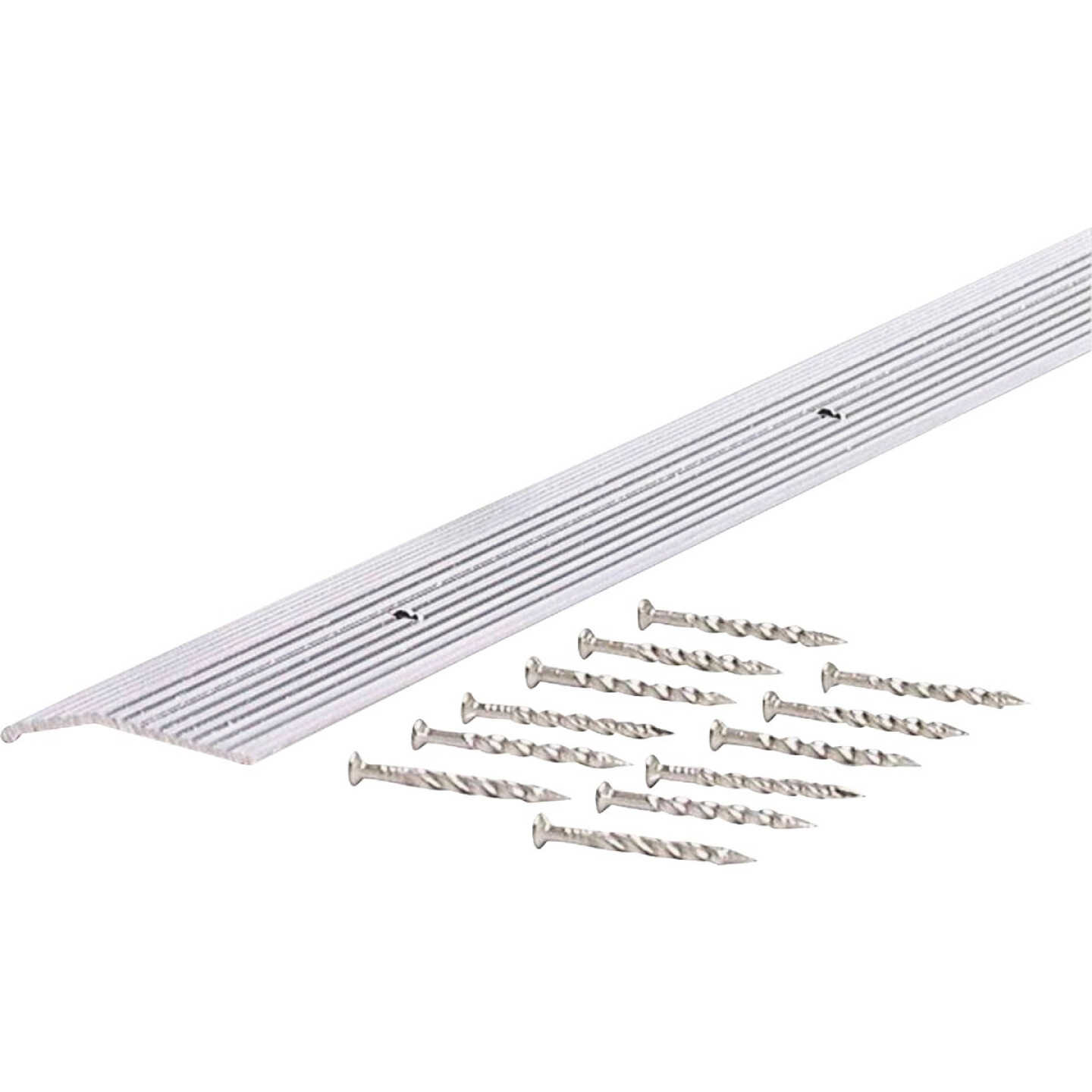 M-D Building Products 1-3/8 In. X 36 In. Silver Aluminum Carpet Trim with Screw Nails Image 6