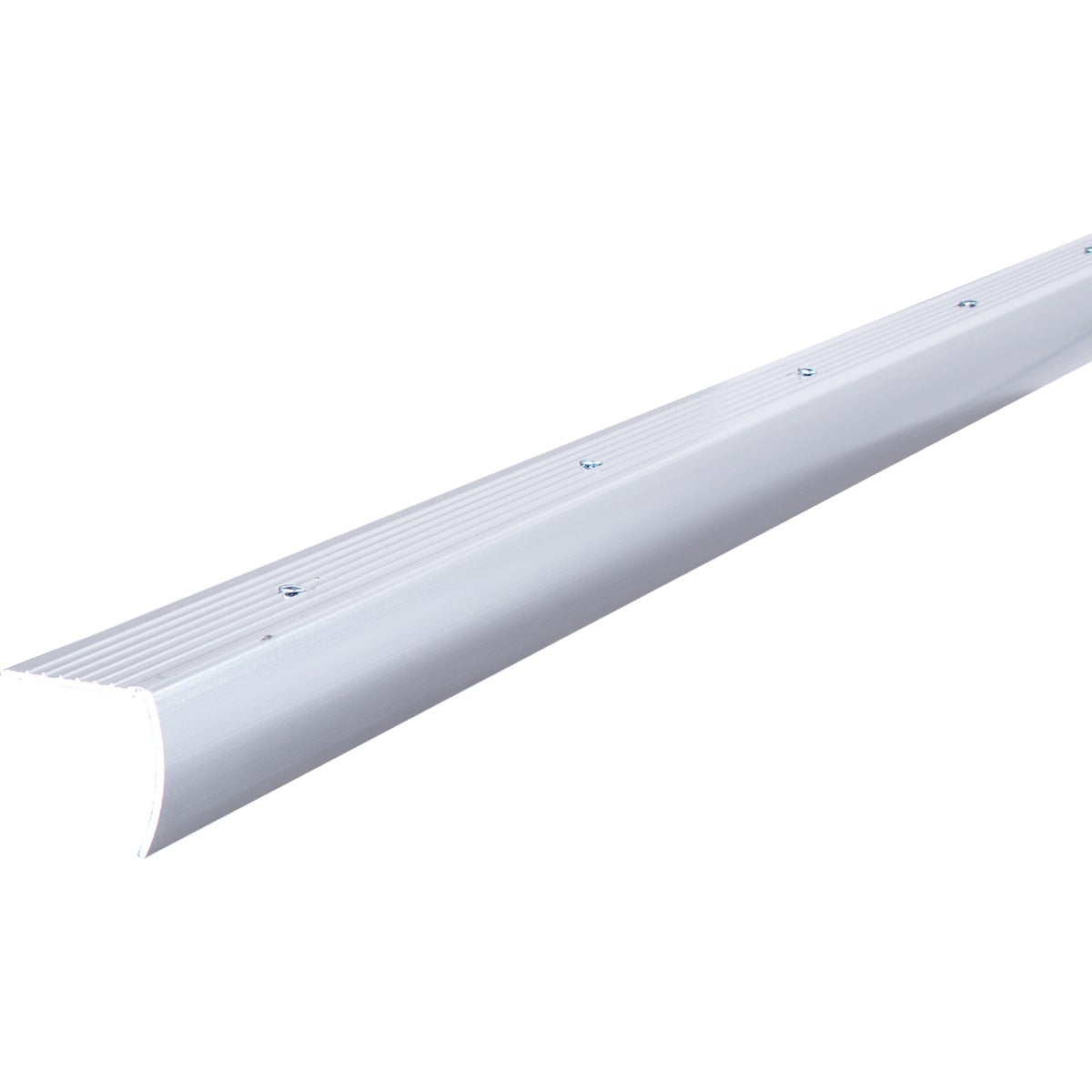 M-D Building Products 1-1/8 In. X 1-1/8 In. X 72 In. Polished Aluminum Stair Edging with Screw Nails