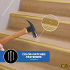 M-D Building Products 1-1/8 In. X 1-1/8 In. X 36 In. Satin Brass Aluminum Stair Edging with Screw Nails Image 3