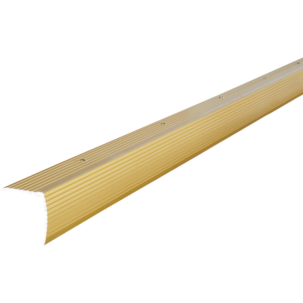M-D Building Products 1-1/8 In. X 1-1/8 In. X 36 In. Satin Brass Aluminum Stair Edging with Screw Nails