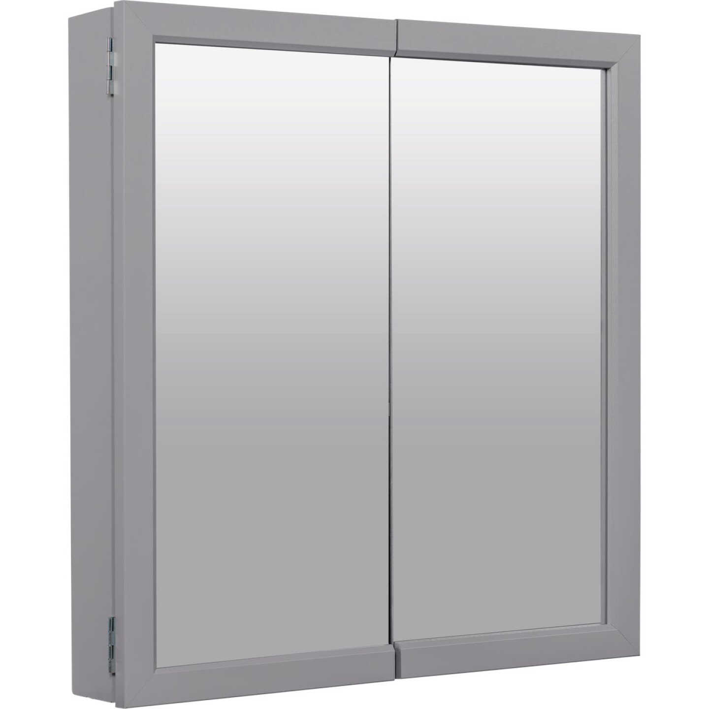 Zenna Home Gray 24 In. W x 26 In. H x 4.5 In. D Bi-View Surface Mount Framed Medicine Cabinet Image 6