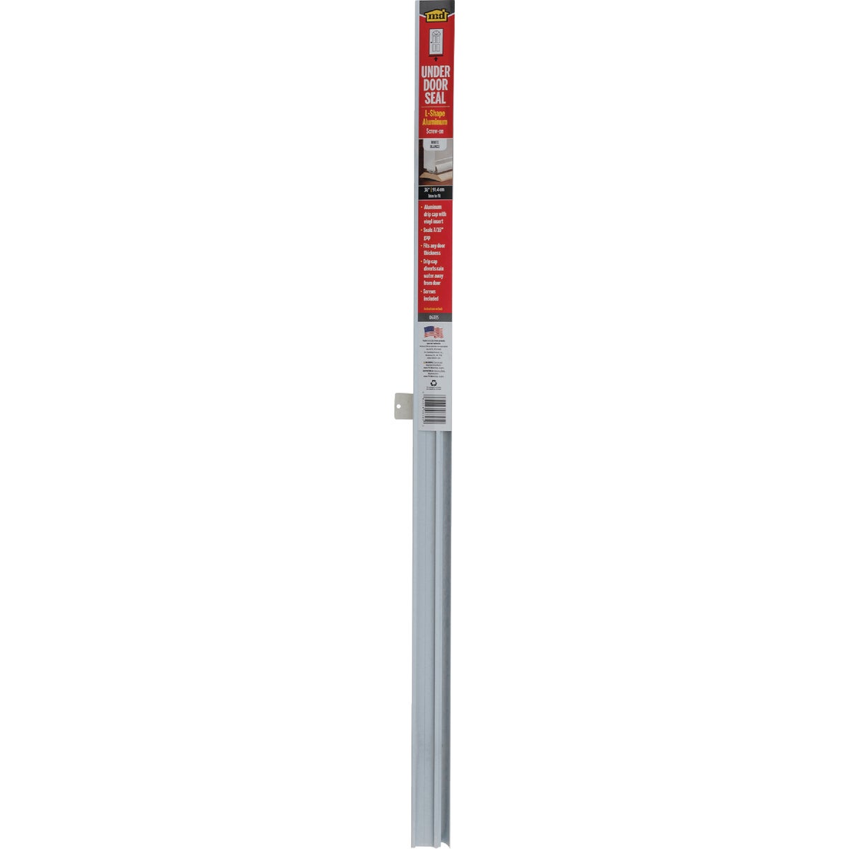 M-D Building Products 1.75 In. W. x 1.625 In. H. x 36 In. L. Aluminum White Door Bottom Image 4