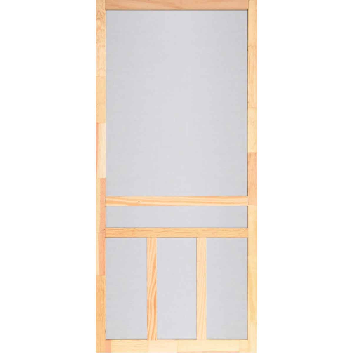 Screen Tight Creekside 32 In. W x 80 In. H x 1 In. Thick Natural Fingerjoint Wood T-Bar Screen Door