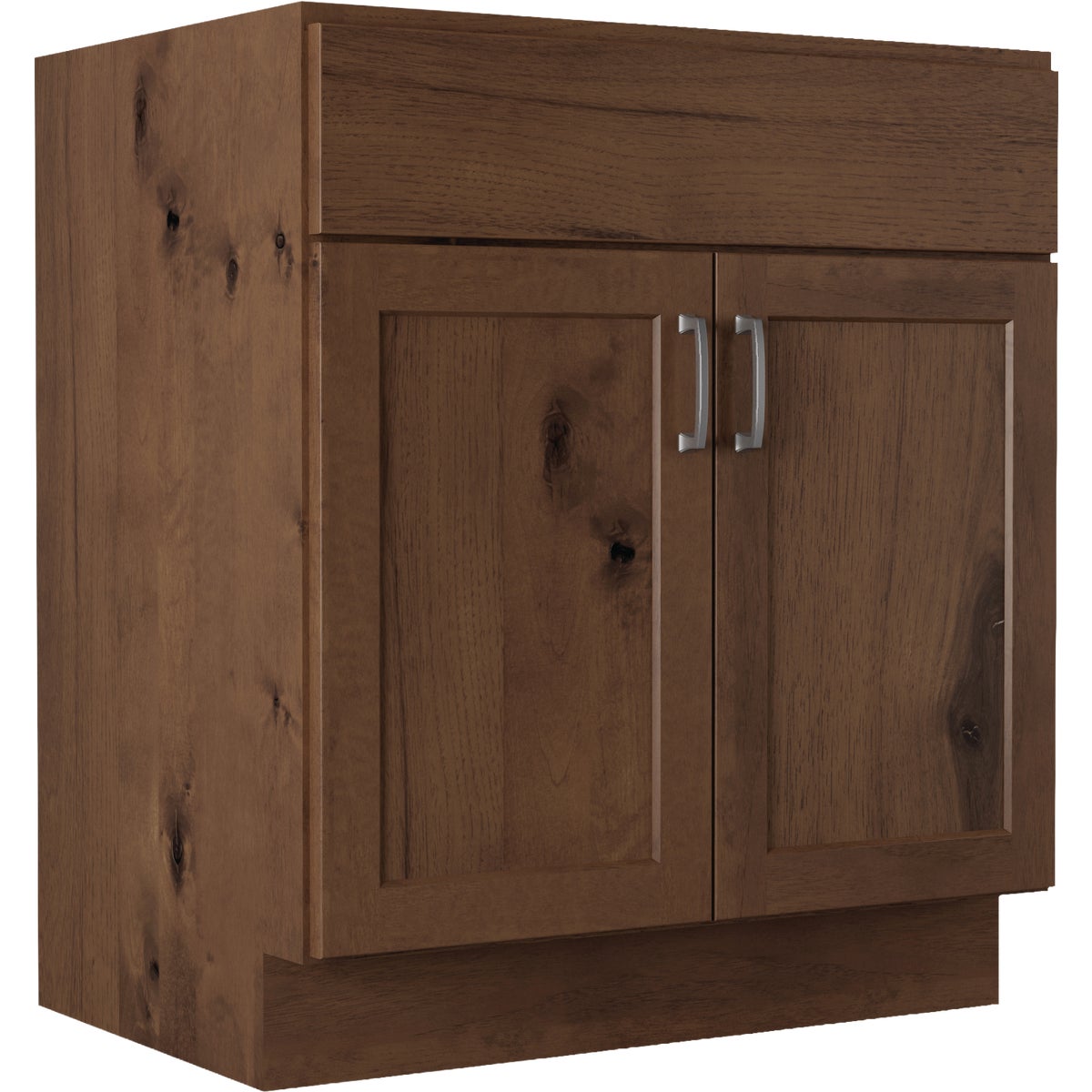 JSI Cabinetry 30 In. x 34-1/2 In. H x 21 In. D. Rustic Brown Vanity Base without Top, 1 Drawer/2 Door