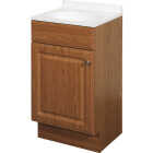Zenith Zenna Home Oak 18 In. W x 35 In. H x 16 In. D Vanity with White Cultured Marble Top Image 1