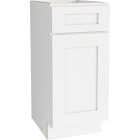 CraftMark Plymouth Shaker 15 In. W x 24 In. D x 34.5 In. H Ready To Assemble White Base Kitchen Cabinet Image 1