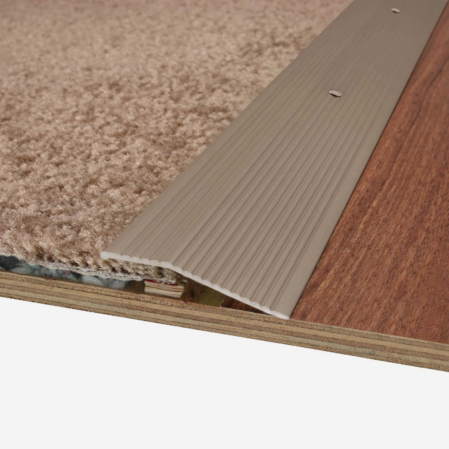 M-D Building Products 2 In. X 72 In. Pewter Aluminum Carpet Trim with Screw Nails Image 3
