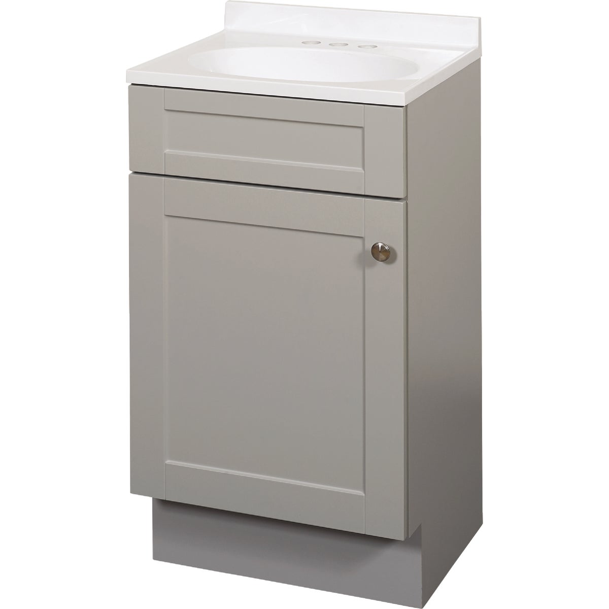 Zenith Zenna Home Cool Gray 18 In. W x 35 In. H x 16 In. D Shaker Vanity with White Cultured Marble Top Image 1