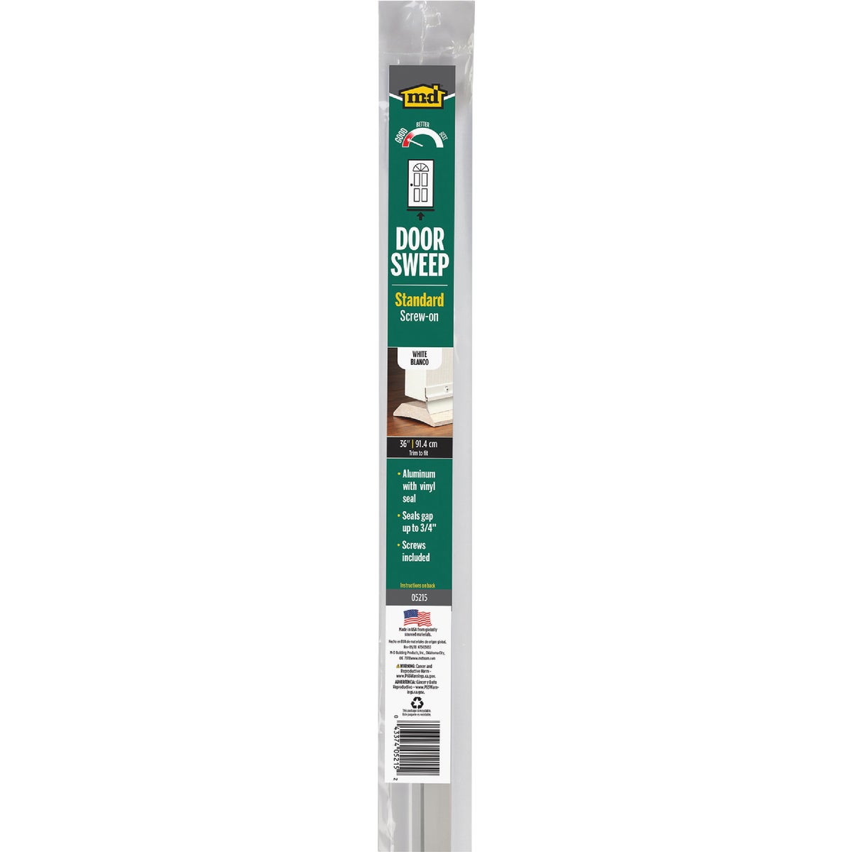 M-D Building Products 0.25 In. 36 In. White Door Sweep Image 6