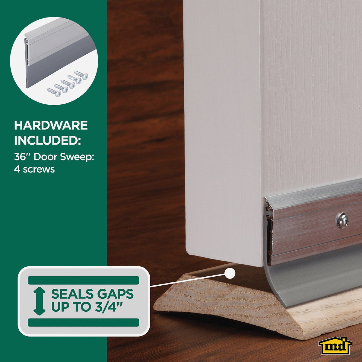 M-D Building Products 0.25 In. 36 In. Silver Door Sweep Image 3