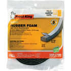 Frost King 3/8 In. Wide x 3/16 In. Thick x 10 Ft. Long Black Rubber Foam Weatherstrip Tape Image 1