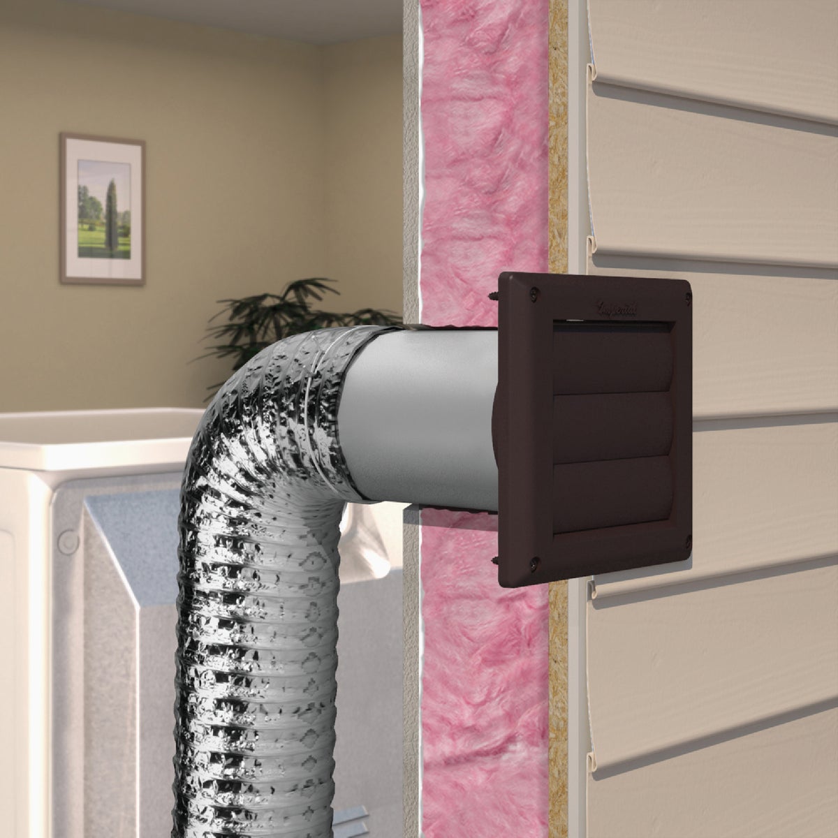 Imperial 4 In. Louvered Vent Hood, Brown Image 2