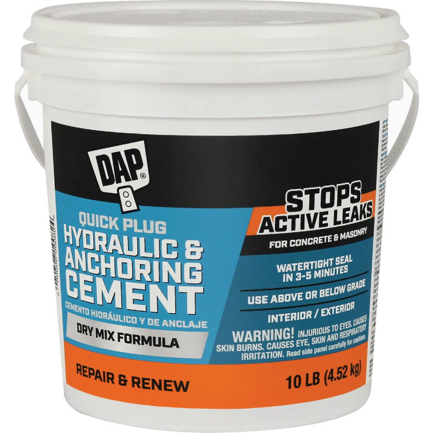 Dap 10 Lb. Quick Plug Hydraulic & Anchoring Cement, Gray Image 1