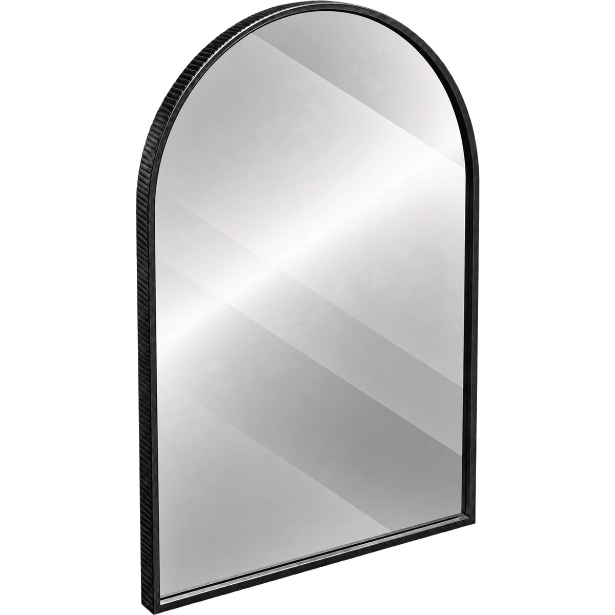 Renin Lodi Black 20 In. x 30 In. Arched Fluted Outer Frame Vanity Mirror Image 4