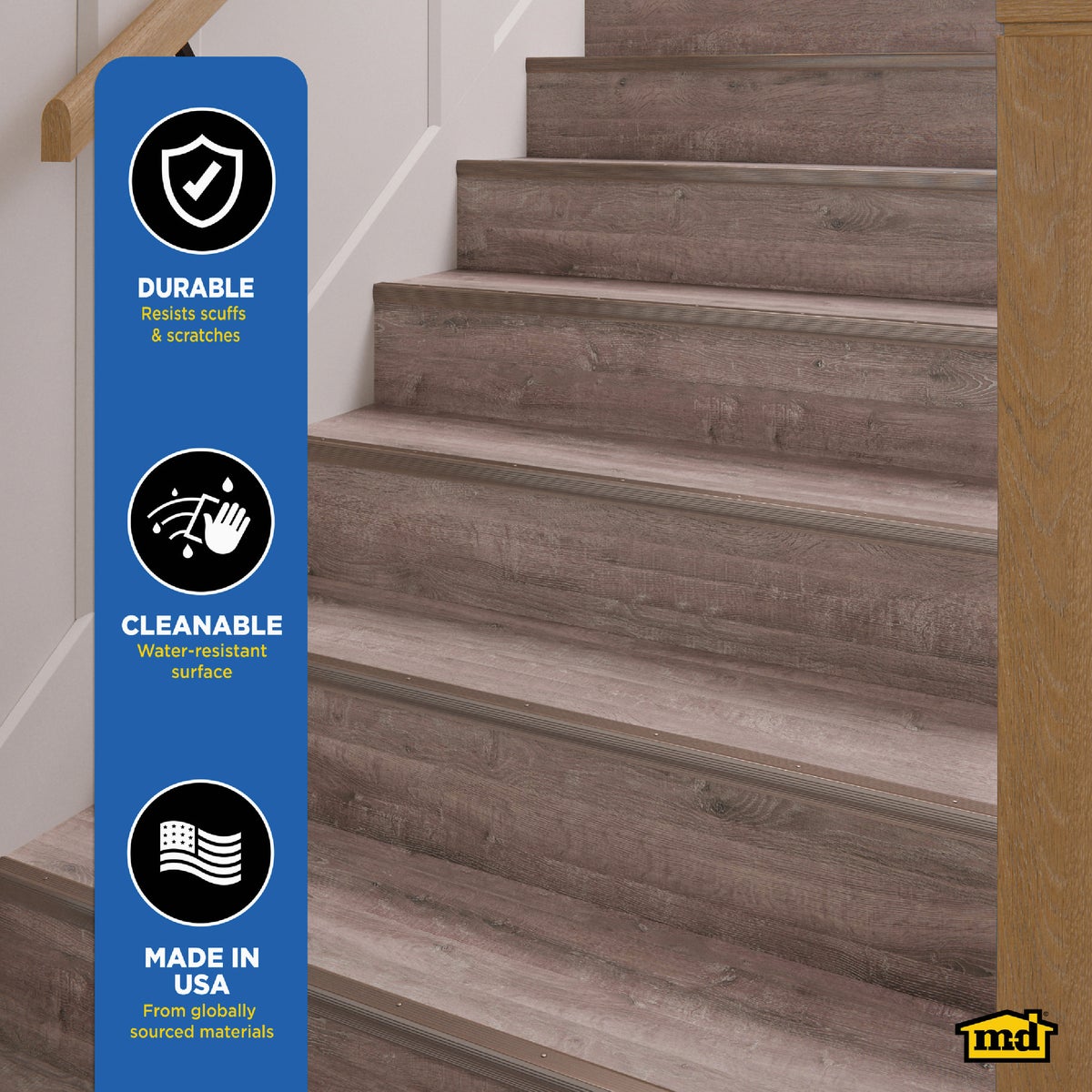 M-D Building Products 1-1/8 In. X 1-1/8 In. X 36 In. Pewter Aluminum Stair Edging with Screw Nails Image 5