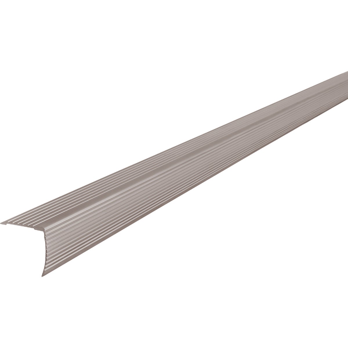 M-D Building Products 1-1/8 In. X 1-1/8 In. X 36 In. Pewter Aluminum Stair Edging with Screw Nails
